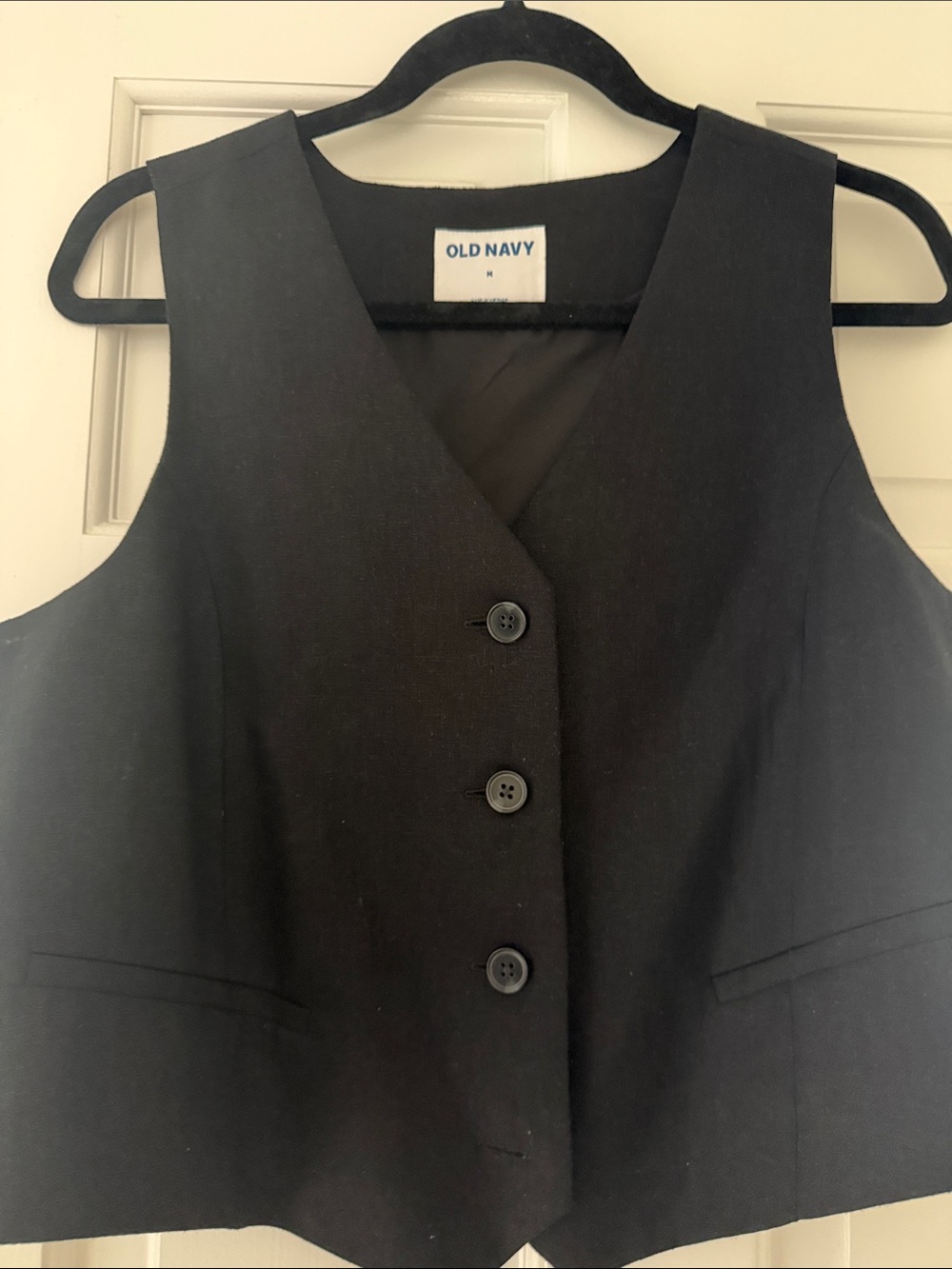Old Navy Black Button-Front Vest